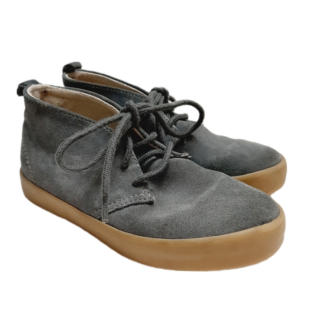 🍒 GAP Suede Chukka Ankle Boots Child's Lace-Up Shoes Booties Gray Kids Sz 12